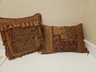 Croscill Galleria Pair Of Brown Red Patchwork Throw Pillows New Other