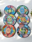 Set Of 6 Talavera Plates     10    Hand-painted Mexican Pottery  Unique Designs
