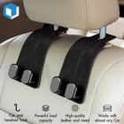1pcs Black Car Headrest Hook Leather Seat Back Hanger Bag Purse Cloth Holder
