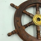 Nautical Wood And Brass 9 Inch Ship Steering Wheel Pirate Wall Decor