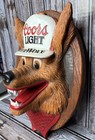 Coors Light Beer Wolf 3-d Face Sign Bar Pub Man Cave Decor 14   x10    Vintage