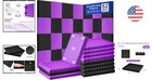 Black purple Acoustic Foam Panels  52 Pack - Ideal For Sound Recording Spaces