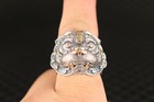 15g Used Chinese Solid 925 Silver Hand Cast Fortune Leo Rings Jewel Gift