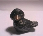 Vintage 1970-80s Ceramic Miniature Baby Owl Birds Figurines Brown Black Set 3