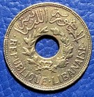 Lebanon 1940 2 1 2 Piastres Km  10 Aluminum Bronze Extremely Scarce
