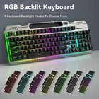 Wireless Rgb Gaming Keyboard Mouse Combo  Rechargeable  4800dpi  For Pc