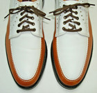 Sz 10 B Narrow Allen Edmonds Devonshire Men s Golf Shoes  Brown   White Leather