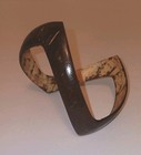 Vintage Polynesian Tribal Coconut Shell Bangle Bracelet Natural Geometric Carved
