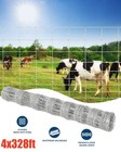 4x328ft Heavy Duty Galvanized Wire Mesh Farm Fence Wire Fencing Durable Panels