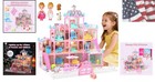 Doll House For Girls With Lights  3 Dolls  4 Floors -13 Rooms  7 Sets Of Furn   
