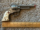 Vintage Ornate Hubley Texan Jr Toy Pistol Diecast Cap Gun Star   Longhorn Handle