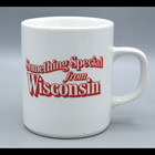 Something Special From Wisconsin Mug Vintage 1980s Ceramic White Travel Souvenir
