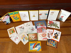 Vtg 80 s Current Notecards Rainbow Holiday Seasonal Birthday Christmas Critters