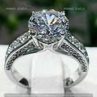 3 Ct Round Cut Lab-created Diamond Wedding Engagement Ring 14k White Gold Plated
