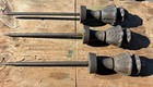 Antique Garden Salvage Cast Iron Hose Guide Stakes Finial Set Of 3