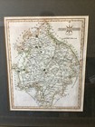 Vintage  Hand Coloured Framed Engraved Map Of Warwickshire Dated 1787