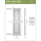 14-3 4 In  X 67 In  Lifetime Vinyl Standard 2 Equal Raised Panel Shutters Pair M