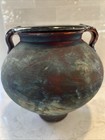 Vintage Brutalist Raku Vase   Signed  Studio Art Pottery 7 