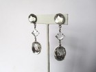 Pair Of Vintage Faceted Rose Cut Crystal Screw Back Earrings