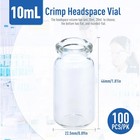 1000pcs 10ml Glass Vials Sample Vials W  Caps 20mm Crimp Top Clear Bottle Hplc