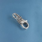 Sterling Silver Double Openings Lily Stripes Lobster Claw Clasp Connector  44072