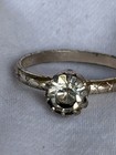 German Cut Rock Crystal Gem   800 Silver Buttercup Setting  Ring  Sz 6