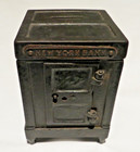Early Cast Iron Safe Coin Bank New York Bank Authentic Original Rare Collectible