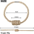  Magnetic Jute Curtain Tiebacks  Decorative Drapery Holdbacks   jute  2 Pack 