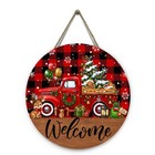 Festive Christmas Welcome Door Sign - Wreath   Truck Door Hanger Decor