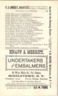 1900 Knapp   Merritt Undertaker   Embalmer Private Morgue Attached Middletown Ny