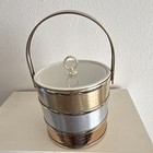 Vintage Shelton-ware Mcm 3-tone Ice Bucket Barware With Lid- Mid Century