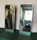 Pair Vtg Deco 10x27 Chrome Metal Recessed Mirror Medicine Cabinets Old 1328-26b