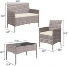 4pc Patio Furniture Set Outdoor Sectional Sofa Rattan Wicker Sofa W  Glass Table