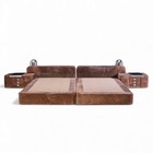 Guido Faleschini For I4 Mariani Tucroma Suede King Platform Bed With Nightstands