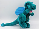 Vintage 1983 Dakin Green Teal Blue Green Dragon With Wings 10  Soft Plush
