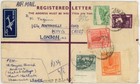 Pakistan Registered Airmail Uprated Stationery Multi Franking