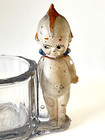 Antique Geo Borgfeldt Ny Painted Glass Kewpie Piggy Coin Bank   Toothpick Holder