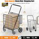 455lbs Shopping Cart For Groceries  Large Heavy Duty Grocery Cart On Wheels