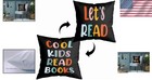 18x18 Letter Print Throw Pillow - Modern Kids Reading Pillow For Boys   Girls