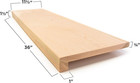 Red Oak Solid Wood Stair Tread With Small  3 4   Square Nose Profile  36  X 11 1