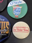 Lot Of 9 Diff  Vtg Beer   Whiskey Pins Buttons Old Style Miller Budweiser Etc 