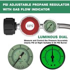 Adjustable High Pressure Propane Regulator Hose   Gauge 5ft