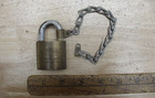 2 Vntg Corbin Padlocks  1 2-1 2  T Brass    1  1-11 16  Tall Steel w  No Keys 