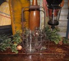Primitive Farmhouse Country Metal Chicken Rooster Mini Milk Bottle Holder Caddy