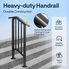 2pack 2 Step Galvanized Steel Step Handrail Stair Railing Outdoor Deck Hand Rail