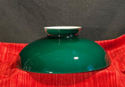 Antique Cased Glass Green Student Lamp Shade  9 3 4  Dia 