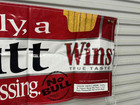 Vintage Winston Cigarettes Advertising Banner        finally  A Butt Worth Kissing   