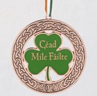 Nib 2021 Irish Welcome Hallmark Ornament - C  ad M  le F  ilte Shamrock Celtic Knot