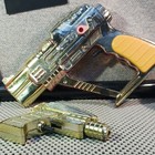 Vintage Water Guns Space Gun Toy Pistols Lot Of 2 Chrome Plastic No  9804