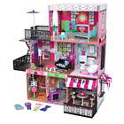Barbie Size Dollhouse Furniture Girl Playhouse Dream Play Wooden Doll House Gift
